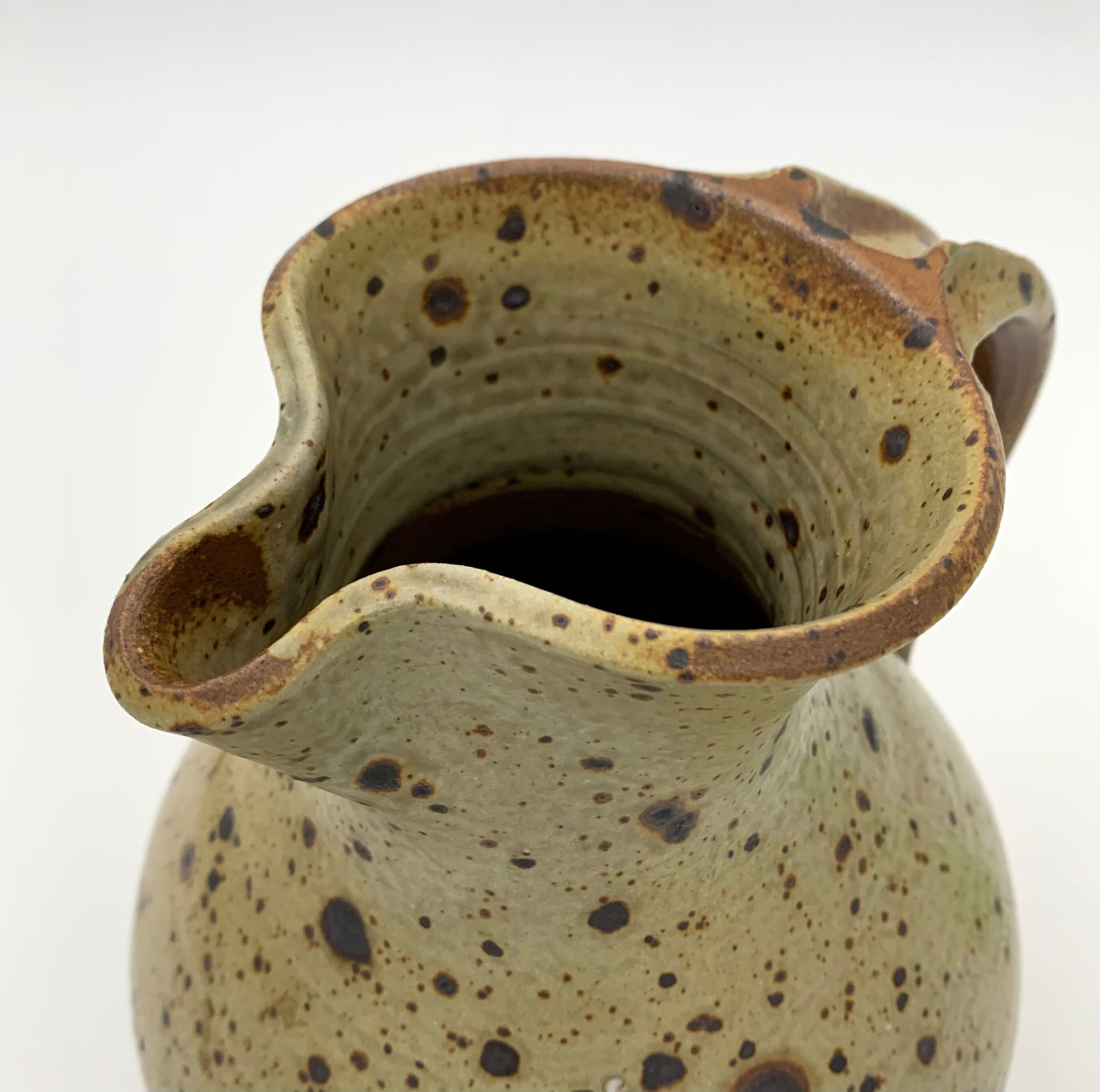Vintage pyrity sandstone pitcher, Charles Gaudry Workshops, Puisaye Sandstone - 1970s