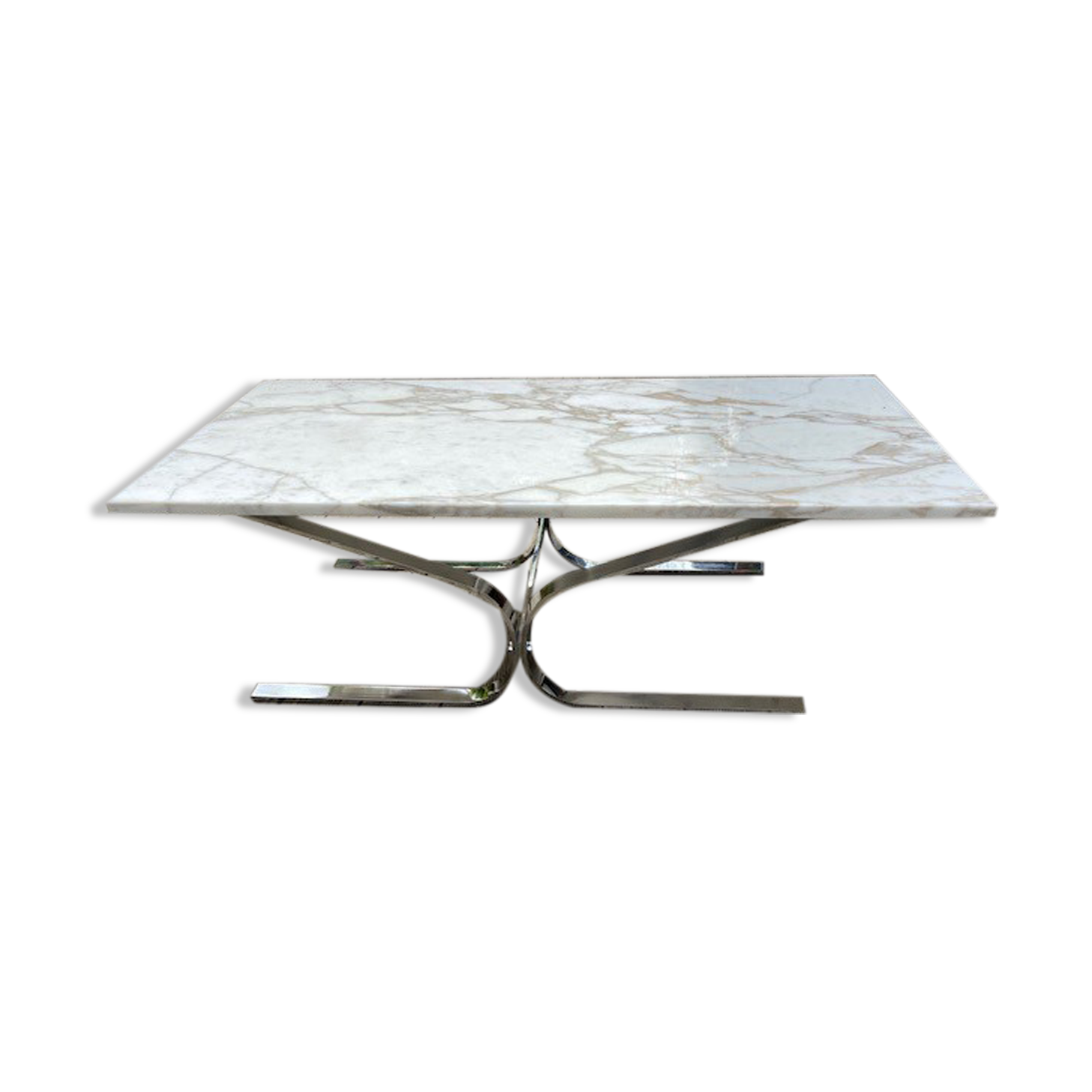 Table basse marbre calacatta design 1970