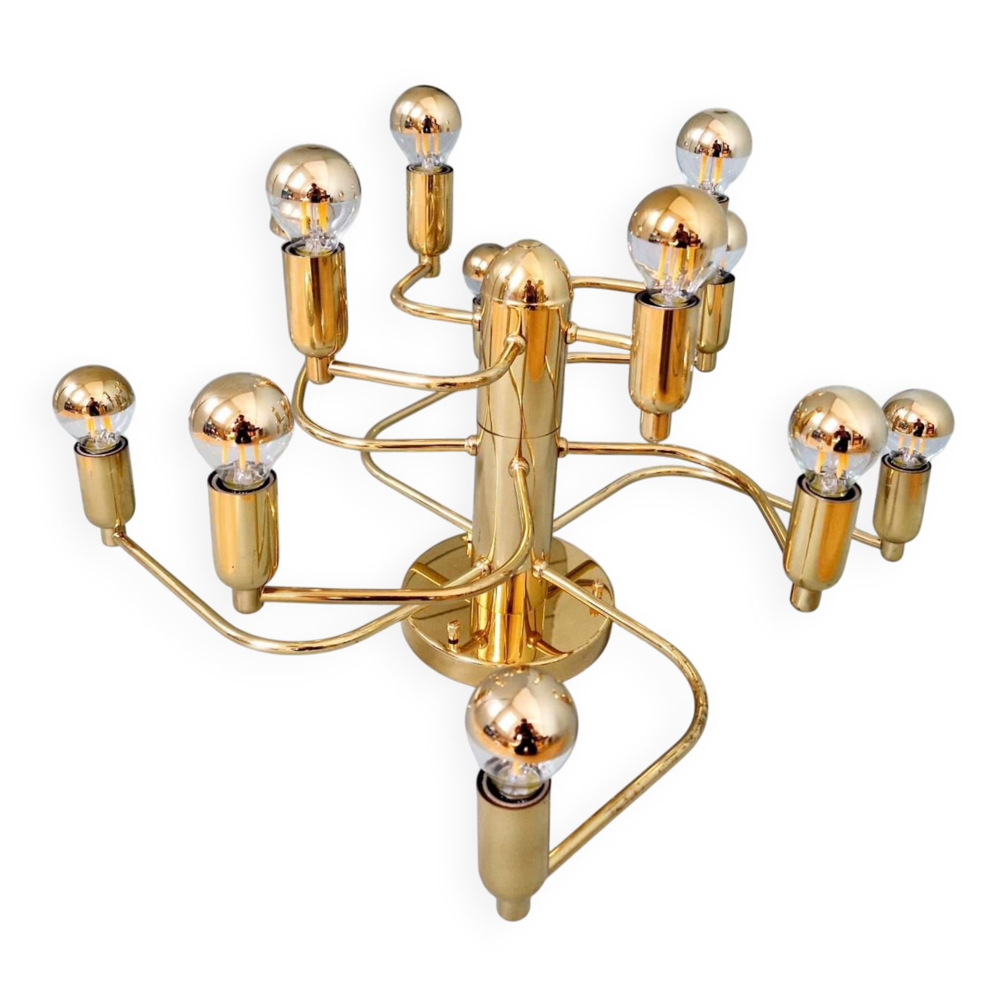 Brass ceiling light/chandelier, 1970s design