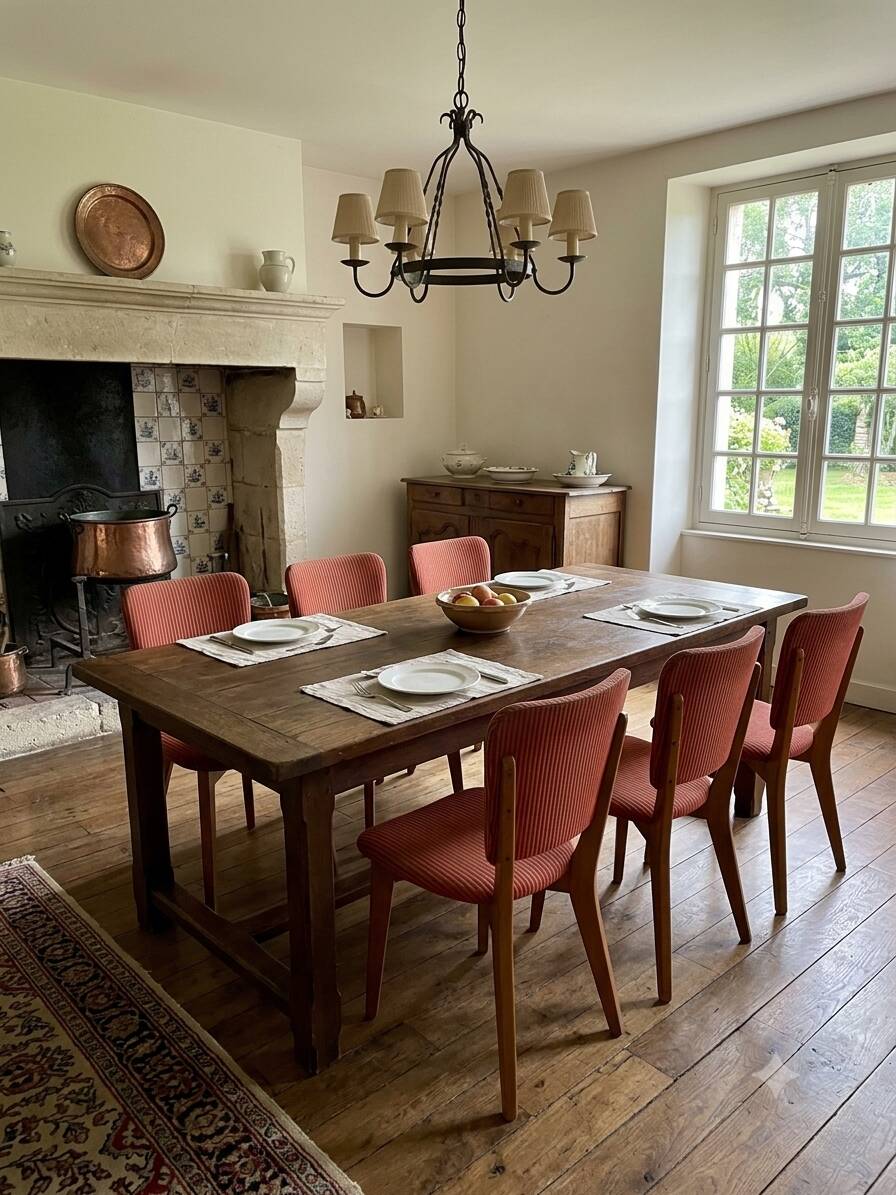 6 vintage oak chairs from the 1960s