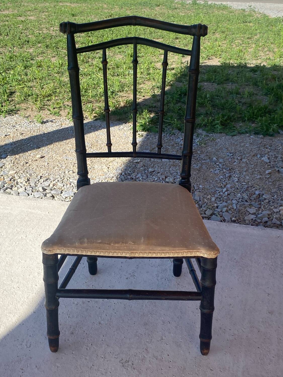 Chaise Napoléon III en bois imitant le bambou