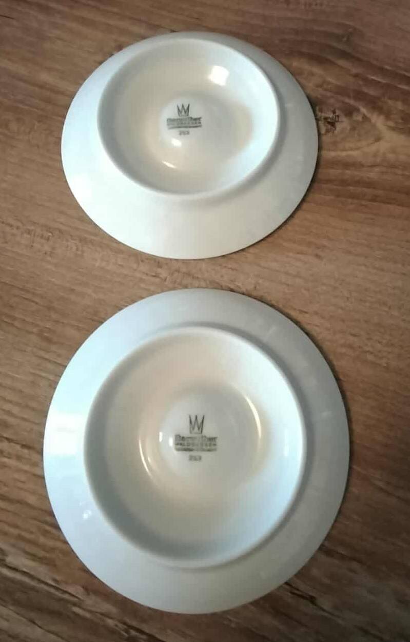 Set of white porcelain egg cups Bareuther Waldsassen 1970s