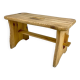 Small 80s slotted pine step bench
