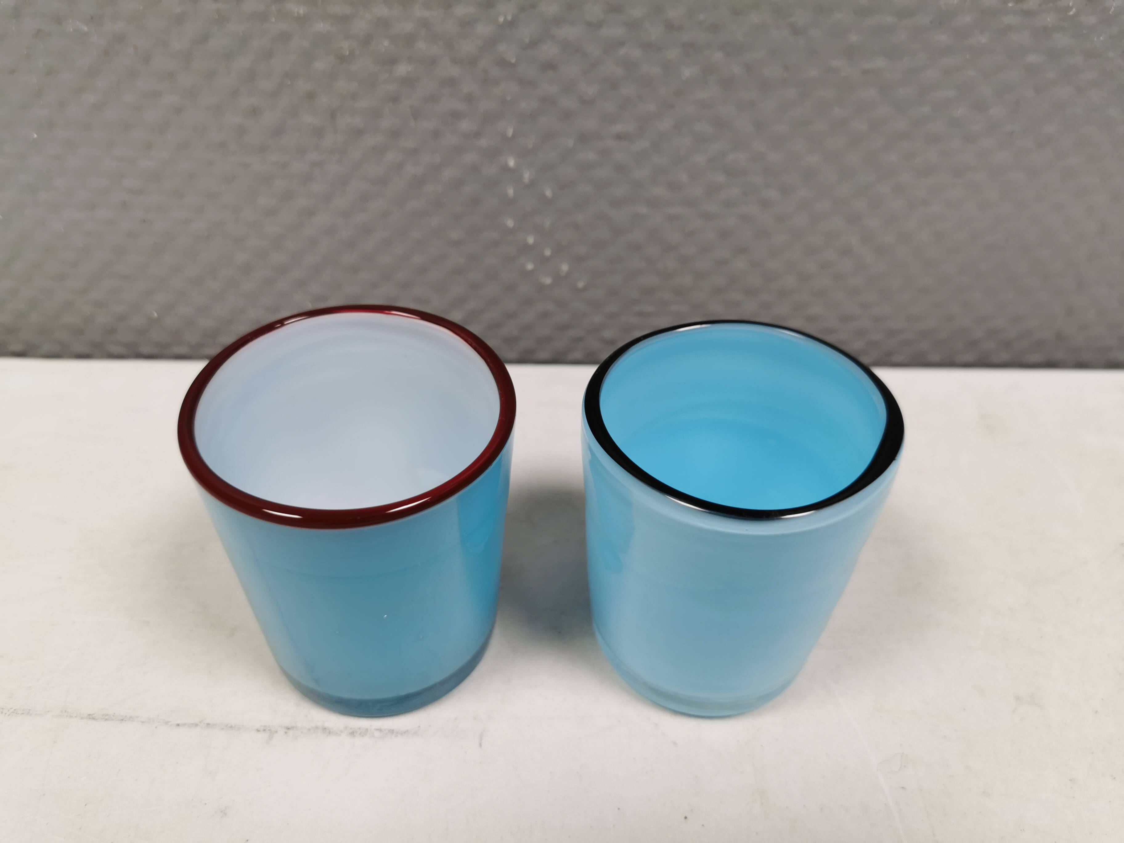 A pair of handmade candleholders for tea lights, Villeroy & Boch 1970-80s