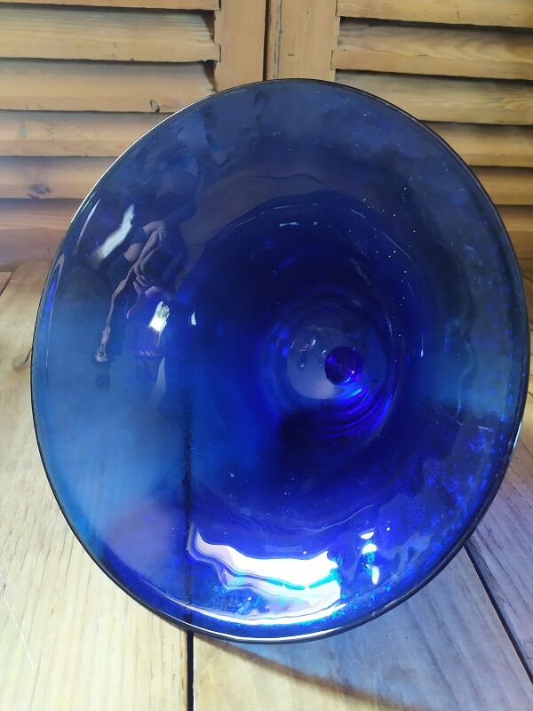 Blue glass bell decoration
