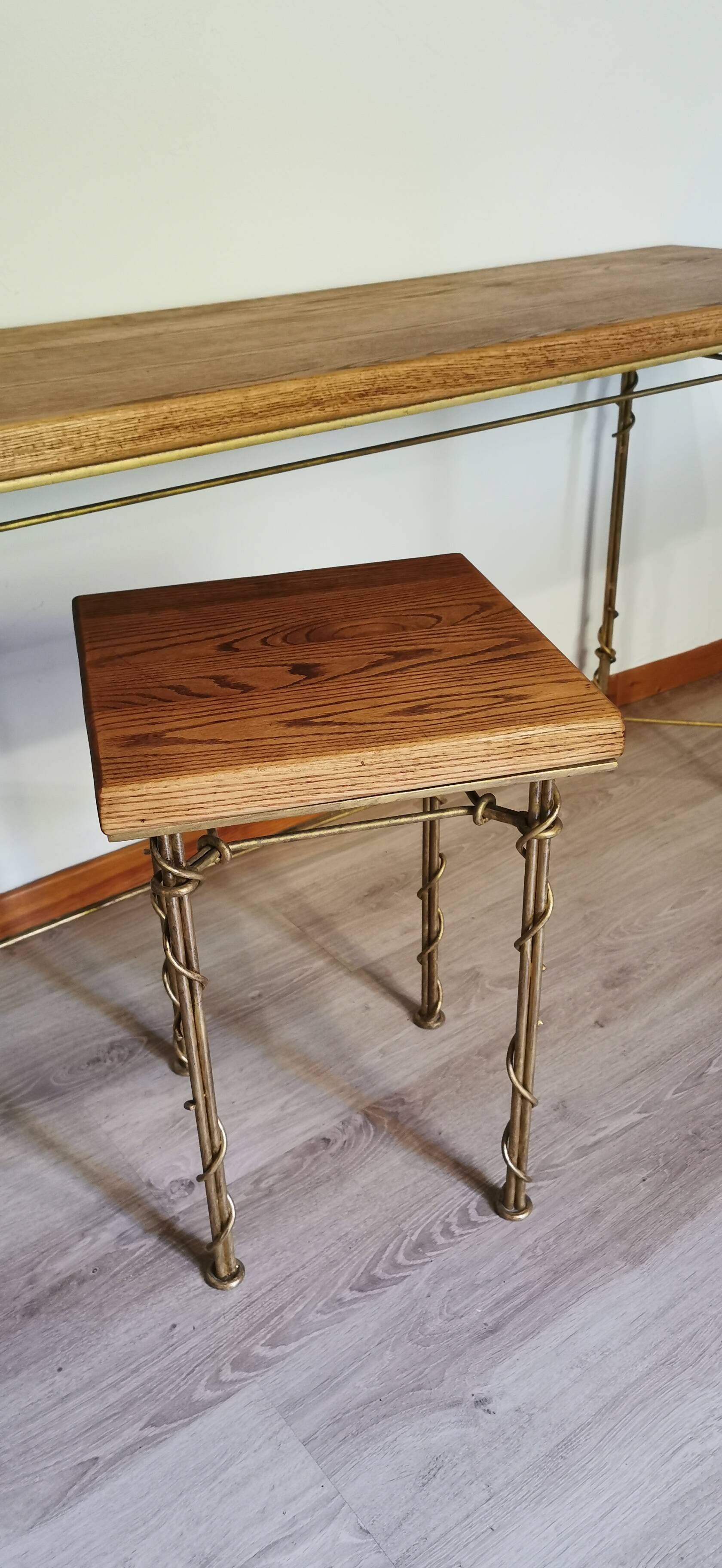 Console et table d'appoint en fer forgé imitant le lierre