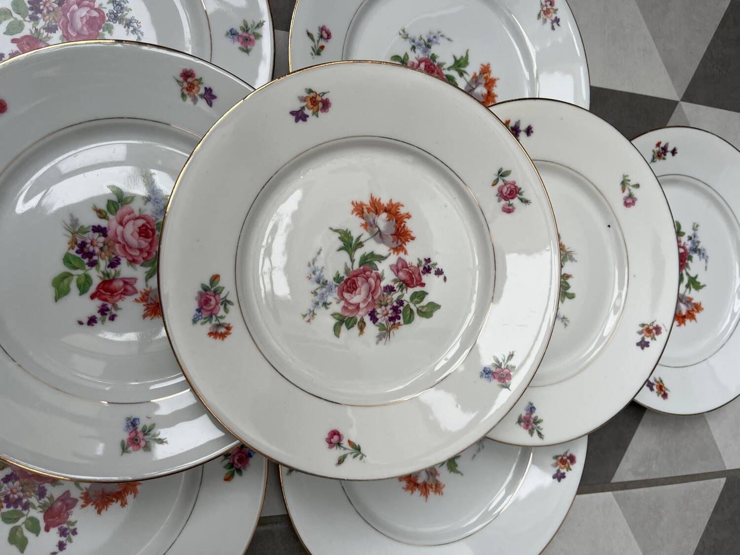 Set 8 assiettes dessert porcelaine