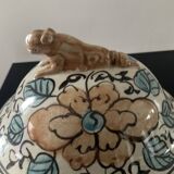 Vintage covered stoneware pot