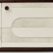 Vintage sideboard with handmade relief surface, metal, Germany, 1960s