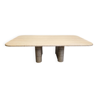 Italian travertine coffee table, 1960s-70s