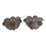 Glass or crystal flower candle holders