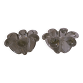 Bougeoirs fleur en verre ou cristal