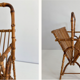 Rattan magazine holders faux-bamboo style