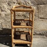 70s rattan shelf