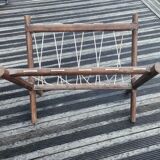 Vintage wooden and wire magazine rack