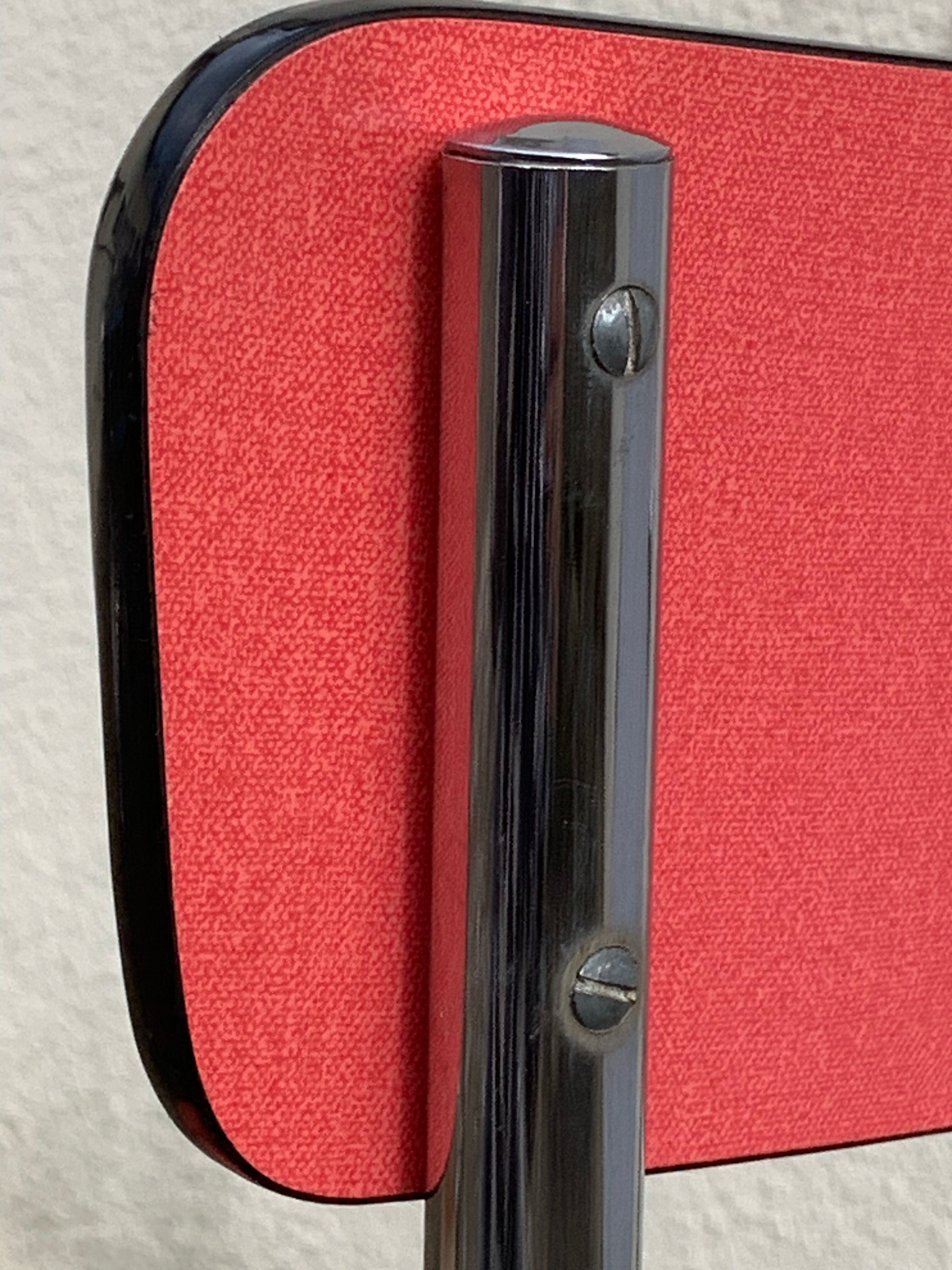 Mismatched formica chairs and stool 1960