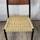Chairs (set of 2) in metal, leather and straw 1960's
