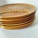 Set of 6 asparagus barbotine plates