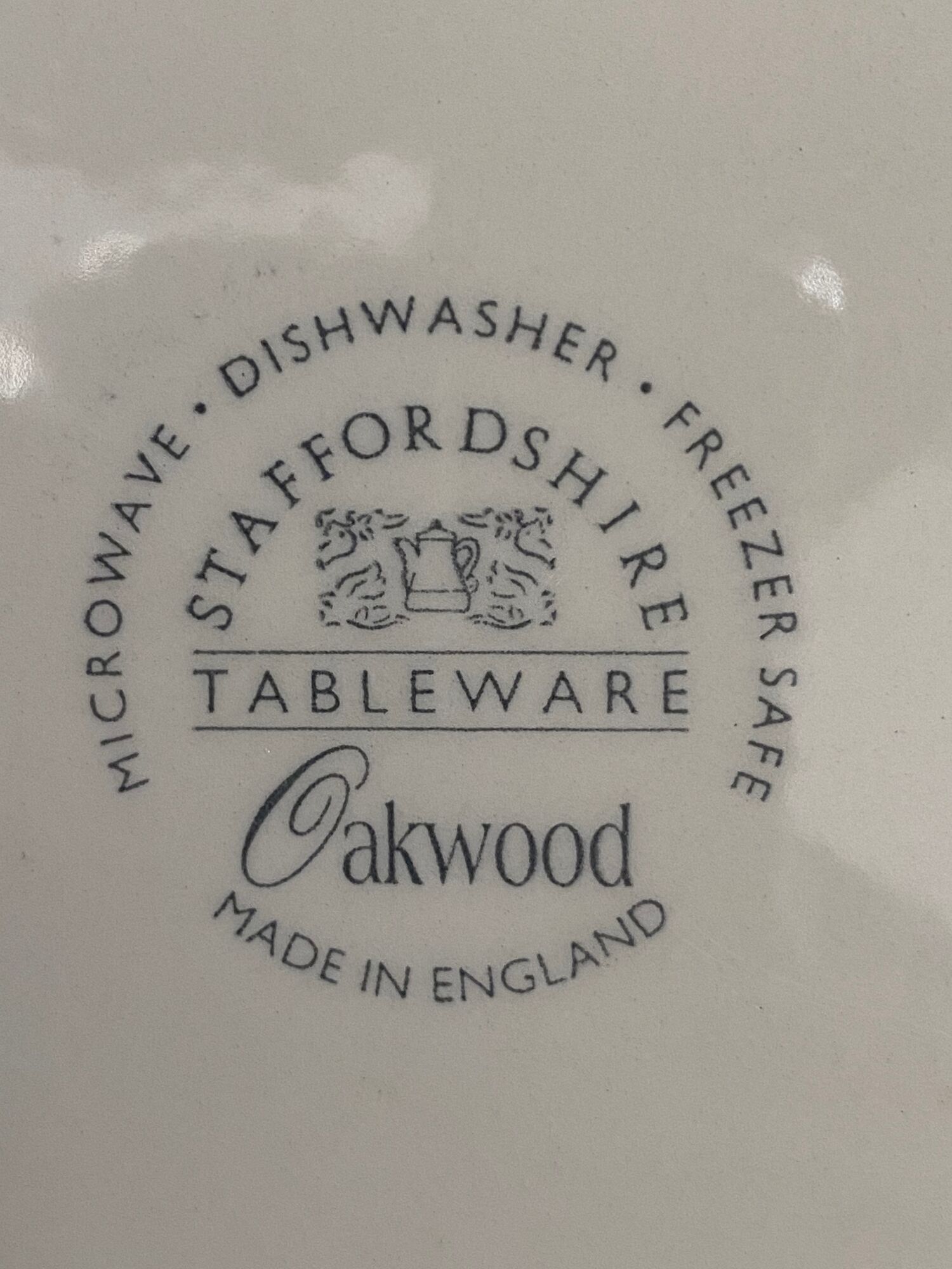 6 plates starter or dessert Oakwood Staffordshire Tableware English porcelain