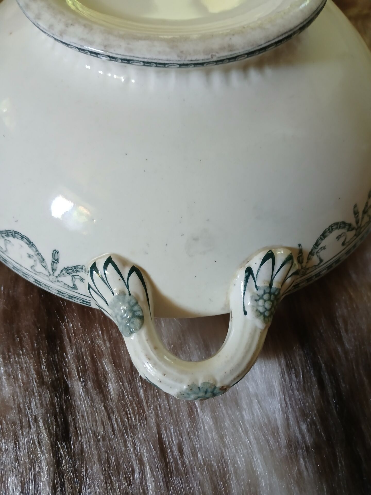 Small antique soup tureen in ironstone