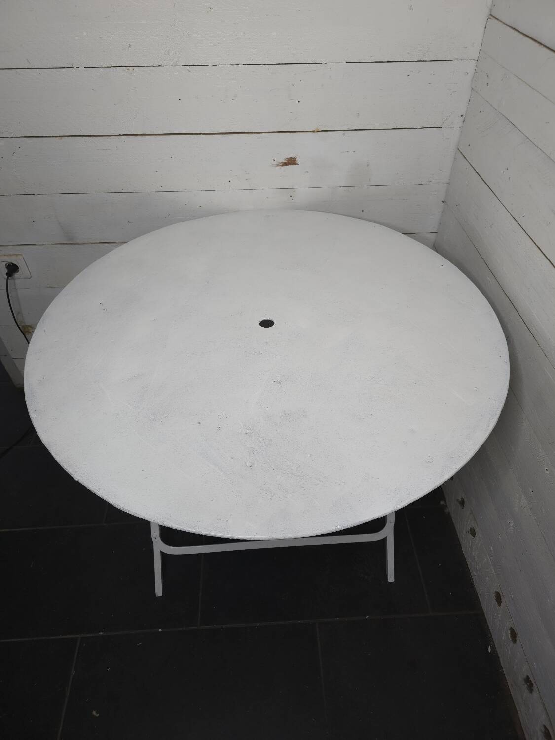 Folding iron garden table