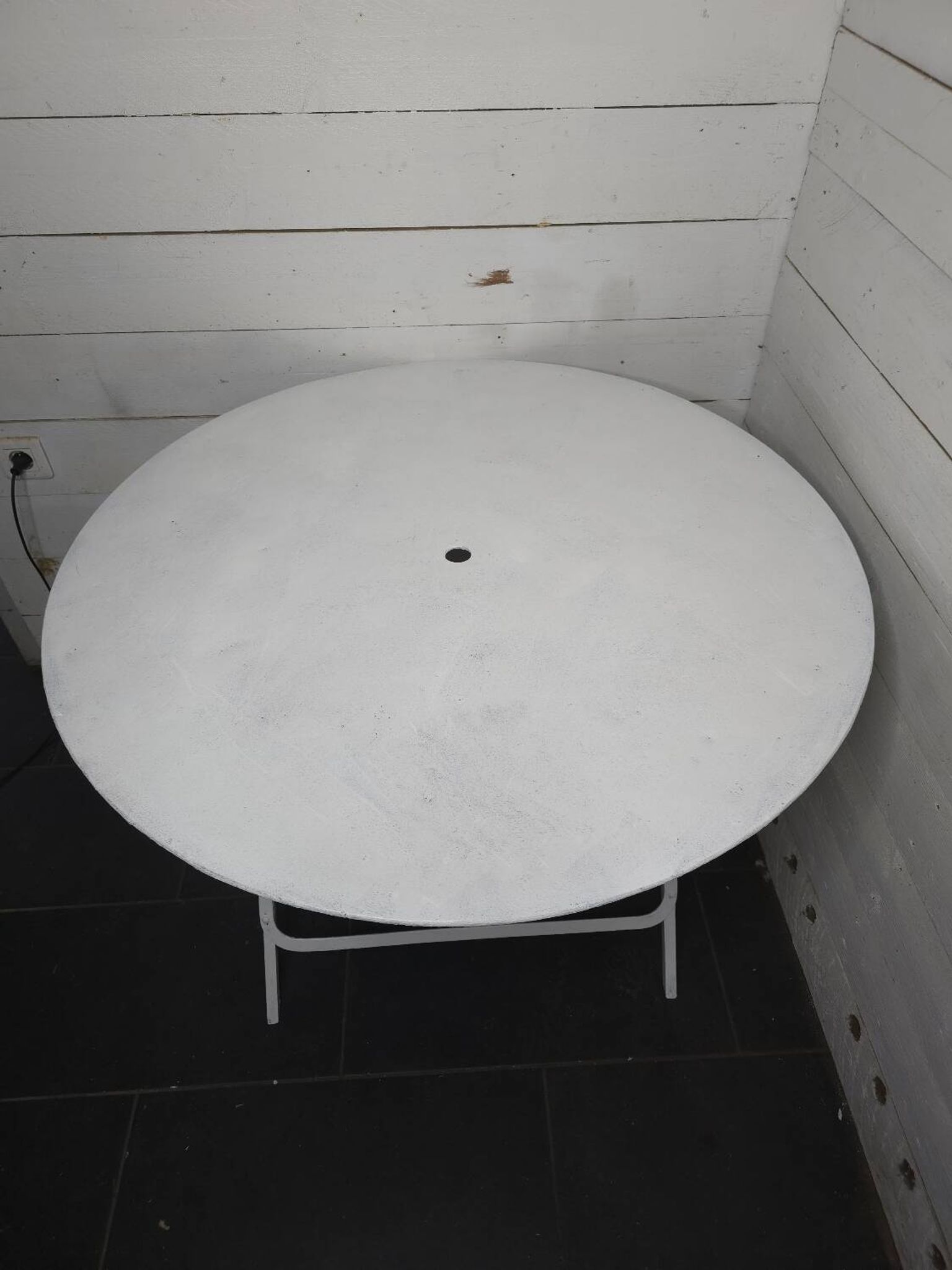 Folding iron garden table