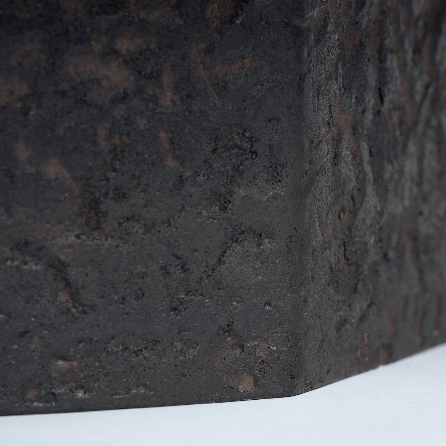 Brutalist Octagonal Coffee Table in Black Stone Look Resin, 1970s
