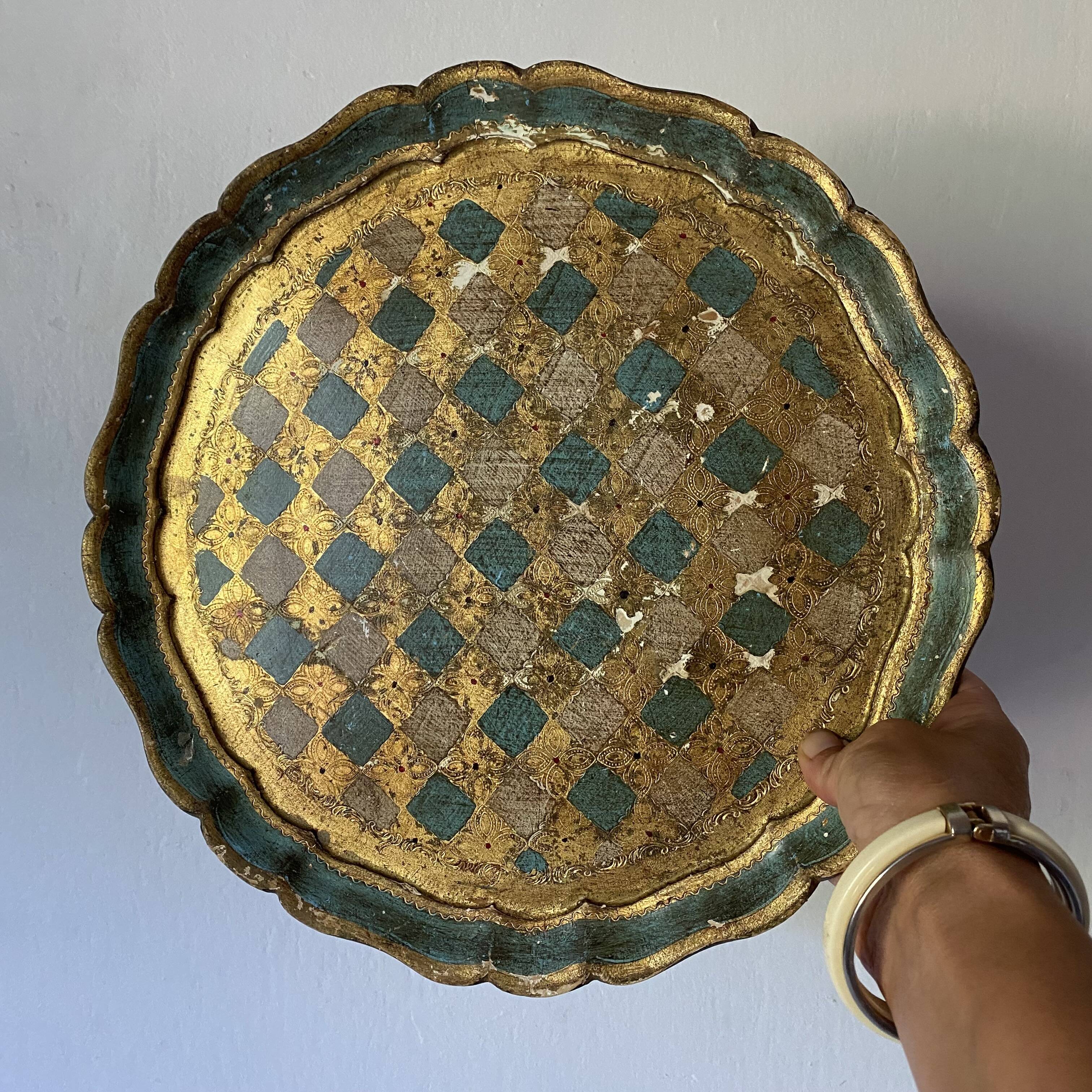 Florentine round tray Italy