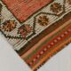 Brick Red Geometric Style Turkish Oushak Runner Rug, 90x340 Cm