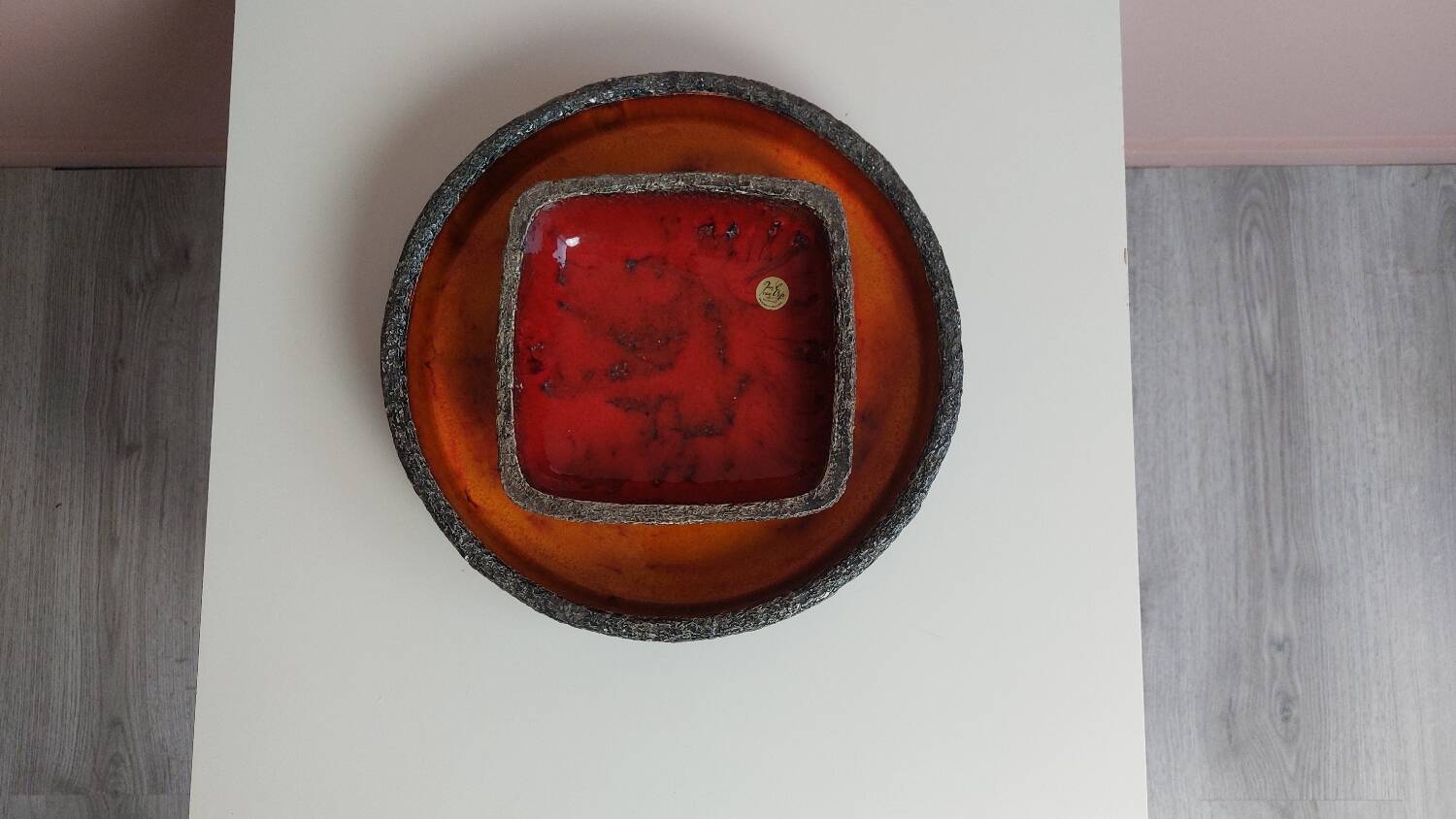 2x Vintage Fat Lava Schaal door Jan van Erp 1960's.