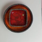 2x Vintage Fat Lava Schaal door Jan van Erp 1960's.