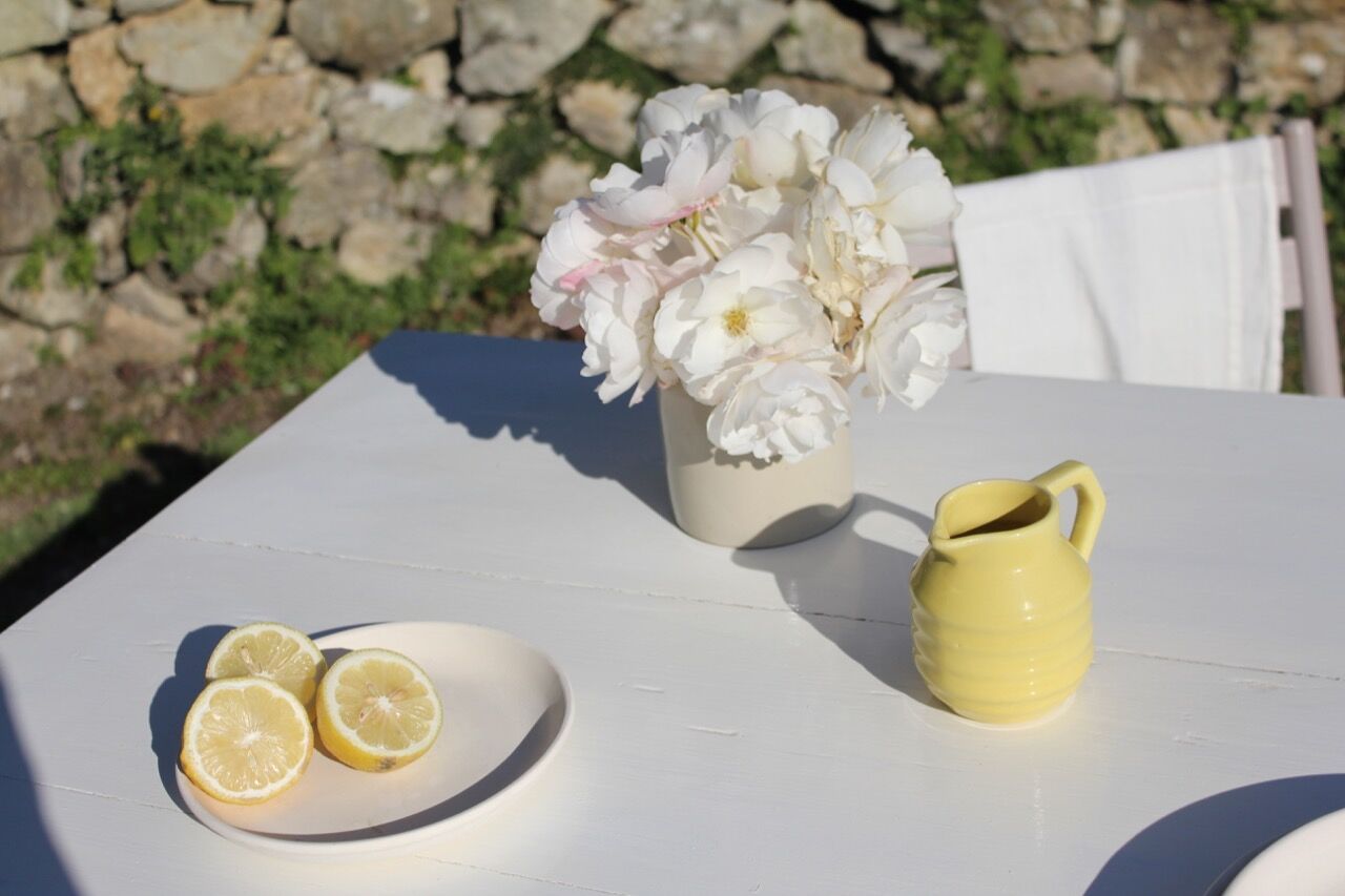 Patina white farm table