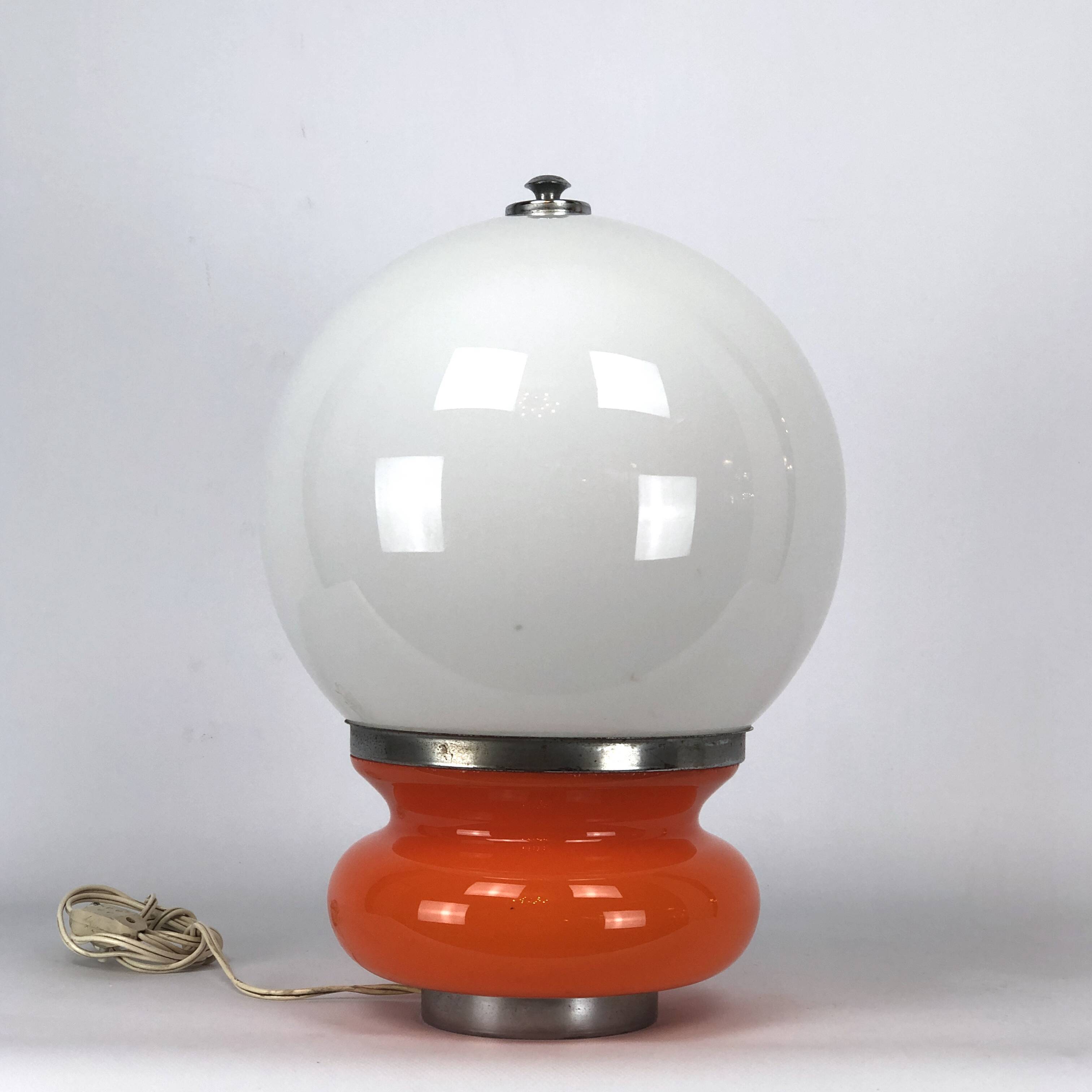 Vintage Italian coloured Murano glass table lamp by Mazzega