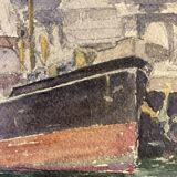 Old painting, navy, signed and dated 1931