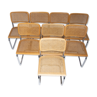 Serie de 8 chaises B32 par Marcel Breuer
