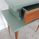 Vintage bedside table from the 1950s in a Scandinavian style revisited in green