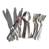 Set of silvered metal cutlery 1/1000th