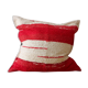 Handmade ottoman cover - Size S - 90 x 90 cm - Red and white