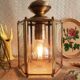 Brass and glass lantern pendant/chandelier - vintage