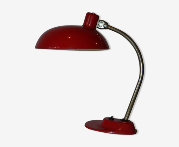 Lampe de bureau Kaiser Idell rouge du milieu du siècle