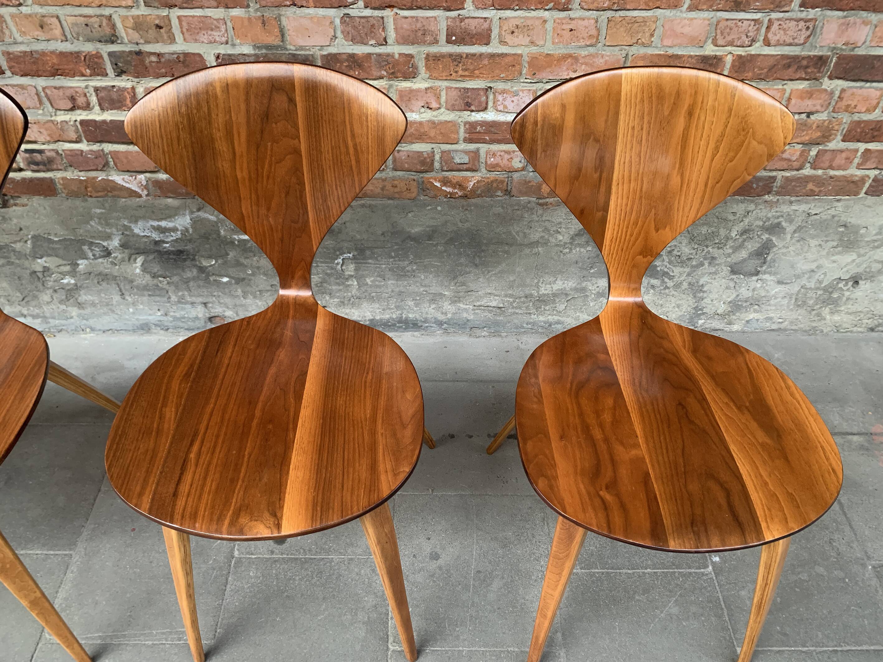Set of 4 Norman Cherner chairs for Plycraft USA in teak, 1960s
