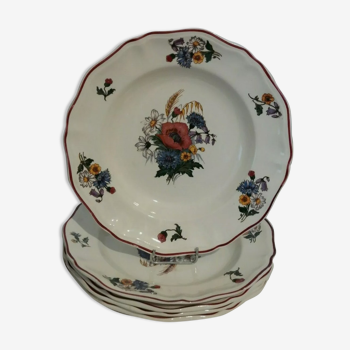 5 assiettes creuses Sarreguemines modèle Agreste