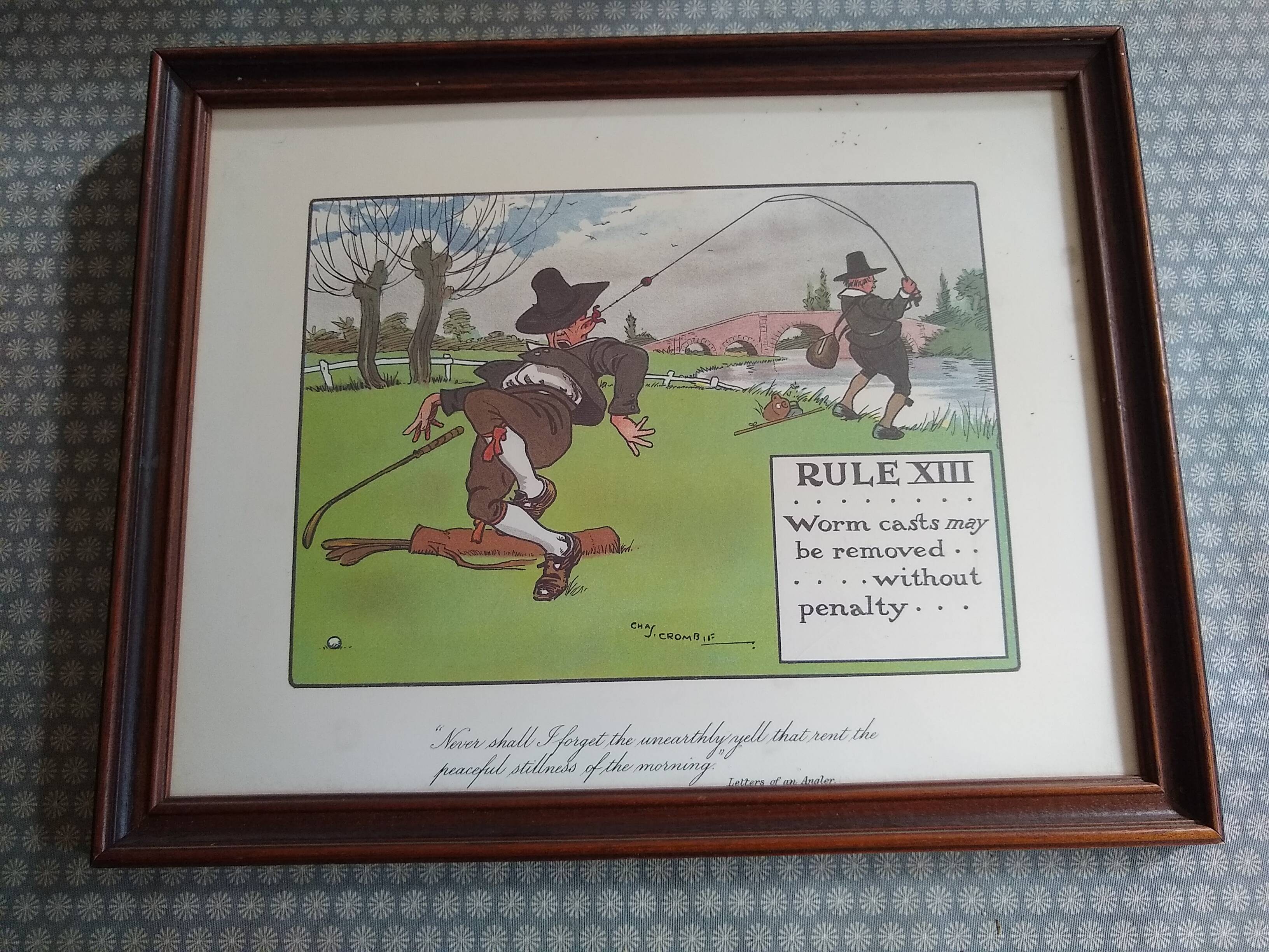 Lot de deux gravures : les règles du golf d'après ch.Crombie