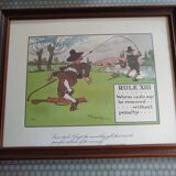 Set of two engravings: the rules of golf after Ch.Crombie