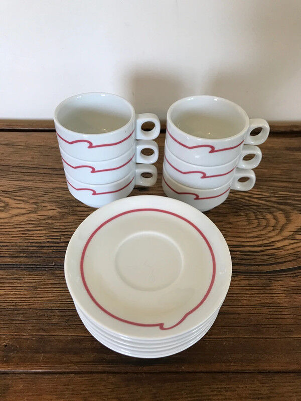Set 6 espresso cups and vintage saucers Schonwald