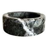 Vintage black and white marble round ashtray