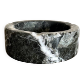 Vintage black and white marble round ashtray