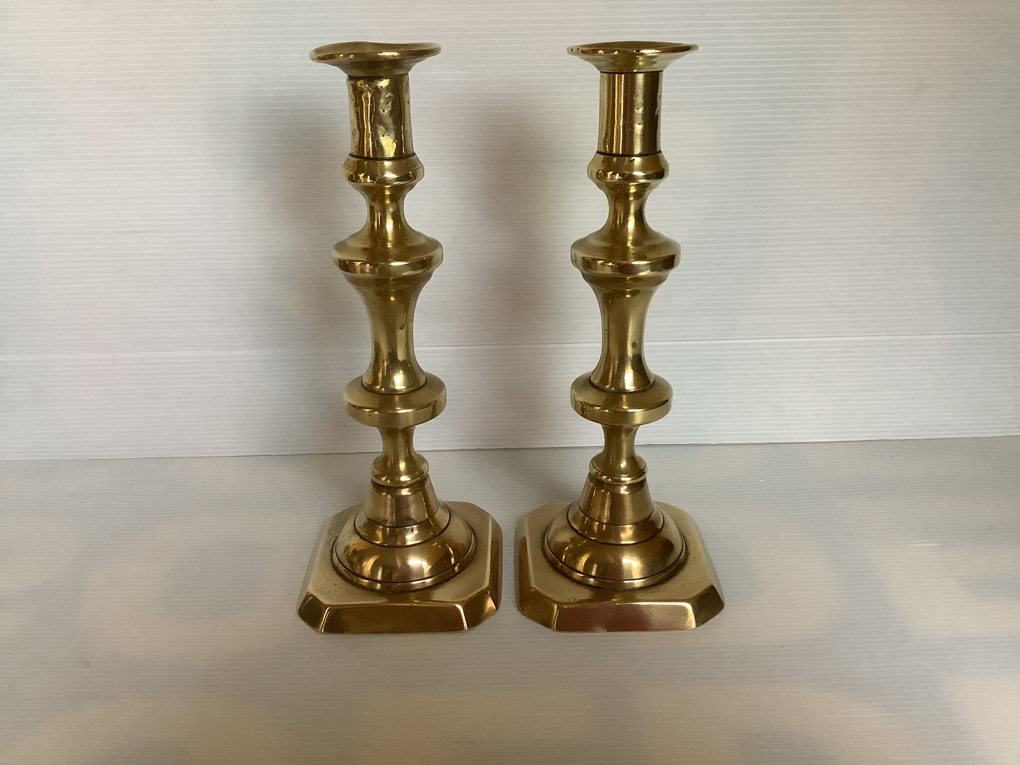 Pair of brass candlesticks