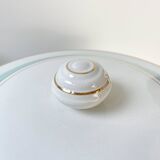 Vintage white and green porcelain tureen, Luneville, Epinay, France, 1950s