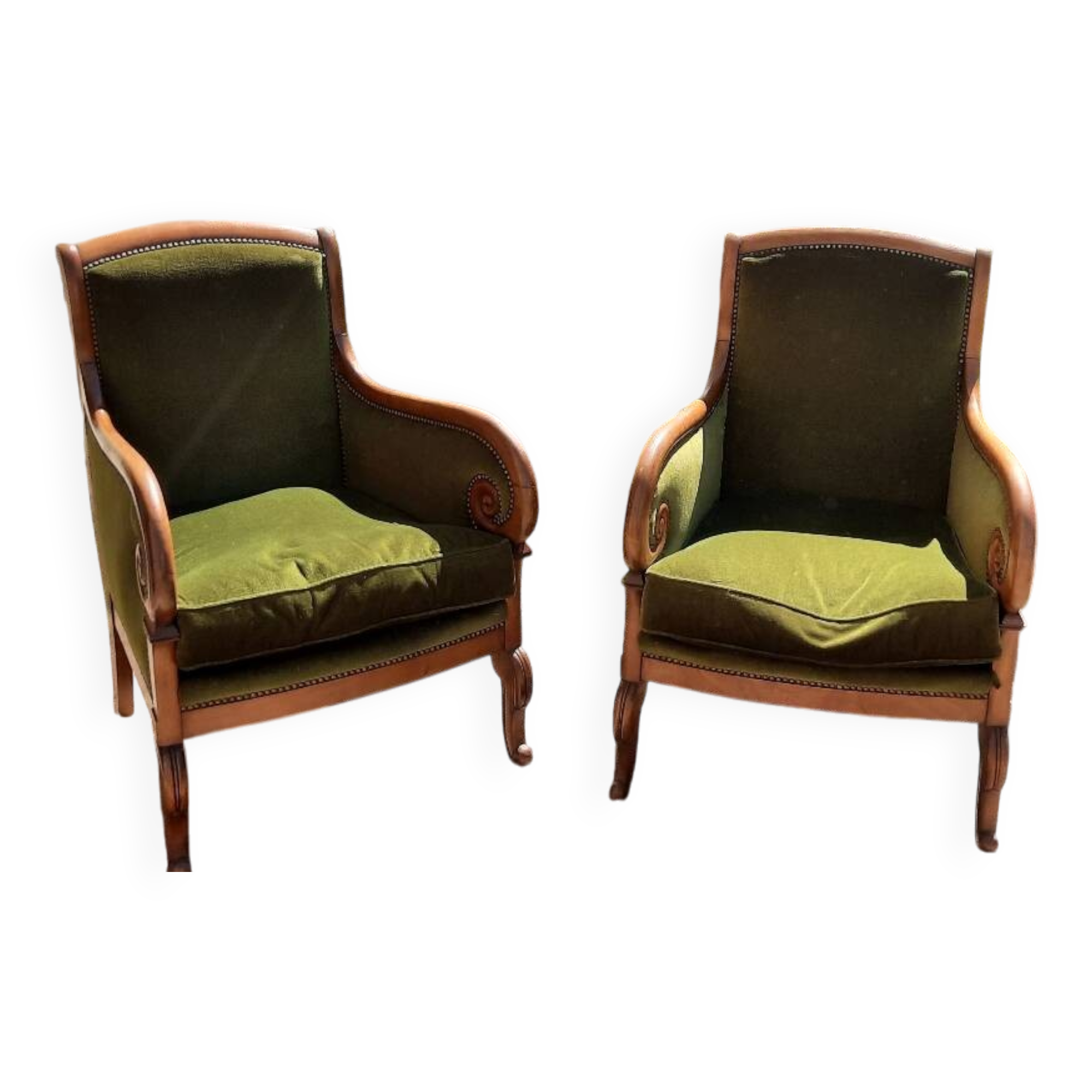 Pair of bergère armchairs
